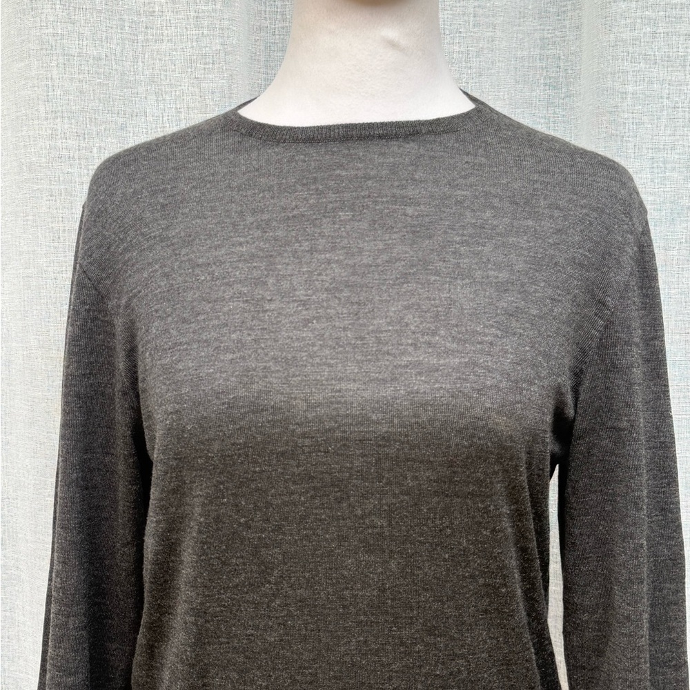 AS IS Ralph Lauren Collection purple label gray long sleeve cashmere silk top - Picture 3 of 10